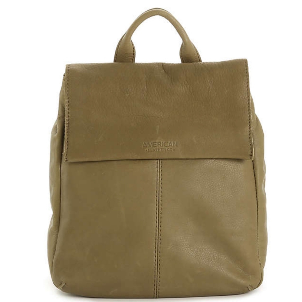 AMER LEATHER CO / OLIVE COLOR BACKPACK  "NEW"